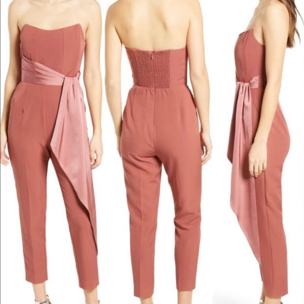 NWT Lavish Alice Strapless Jumpsuit in Terracotta Size 14 US
